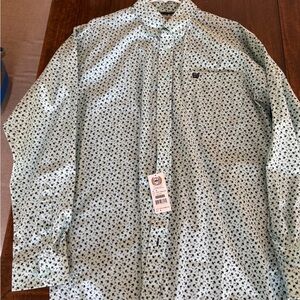 Cinch Western long sleeve Men's Green Patterned Shirt